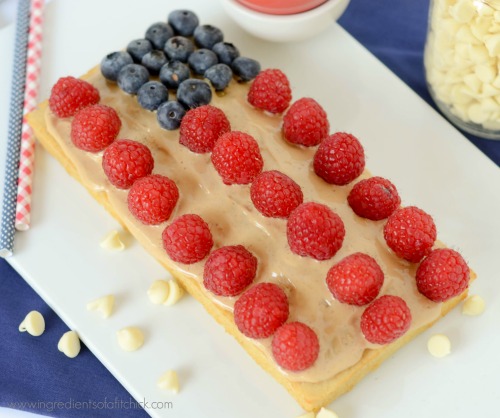 4th Of July PB Frosted Protein Pancake 4