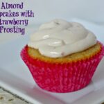 Almond Cupcakes with Strawberry Frosting 1