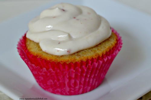 Almond Cupcakes with Strawberry Frosting 2