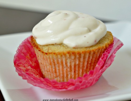 Almond Cupcakes with Strawberry Frosting 4