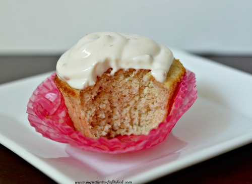Almond Cupcakes with Strawberry Frosting 5