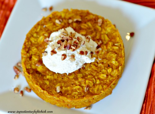 Baked Pumpkin Spice Oatmeal with Cream Cheese and Pecans 4