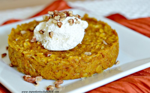 Baked Pumpkin Spice Oatmeal with Cream Cheese and Pecans 5