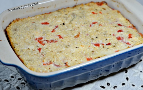 Roasted Red Pepper & Goat Cheese Cauliflower BakeRed Pepper Goat Cheese Cauliflower Bake 1