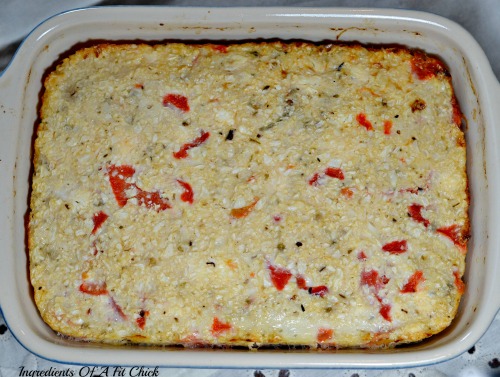 Roasted Red Pepper & Goat Cheese Cauliflower BakeRed Pepper and Goat Cheese Cauliflower Bake 2