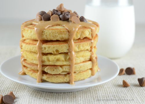 Toffee PB Chocolate Chip Pancakes 1