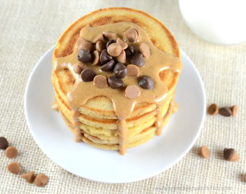 Toffee PB Chocolate Chip Pancakes 2