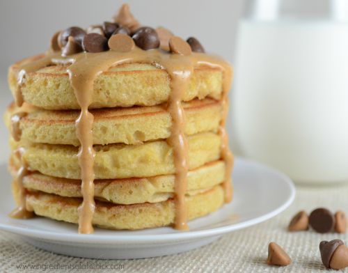 Toffee PB Chocolate Chip Pancakes 4