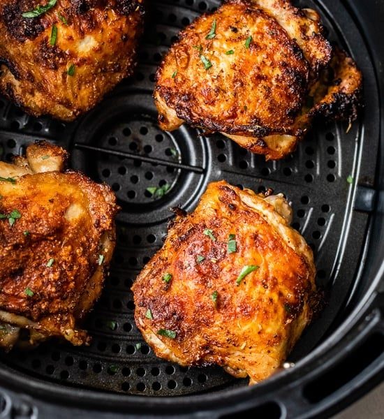Air fryer bone in chicken thighs so crispy