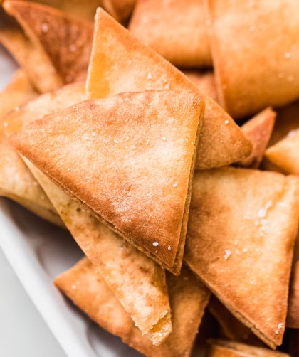 Easy and simple seasoned air fryer pita chips