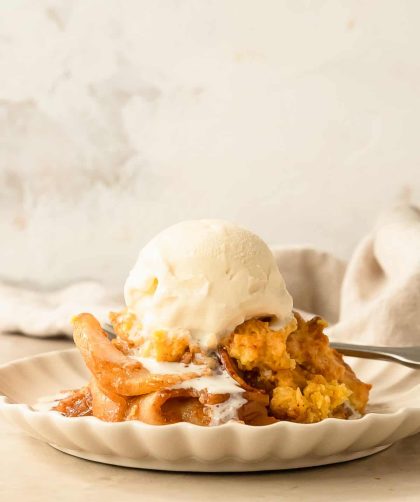 Easy homemade apple cobbler with cake mix