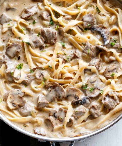 Creamy beef pasta recipe