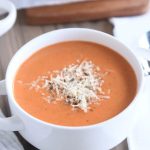 Easy low carb creamy instant pot tomato basil soup with fresh tomatoes