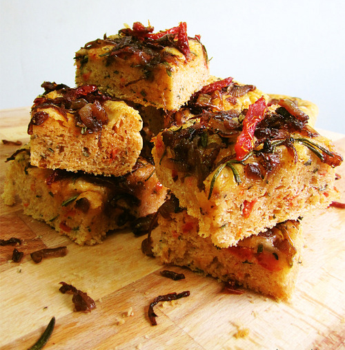 Focaccia with sun dried tomatoes