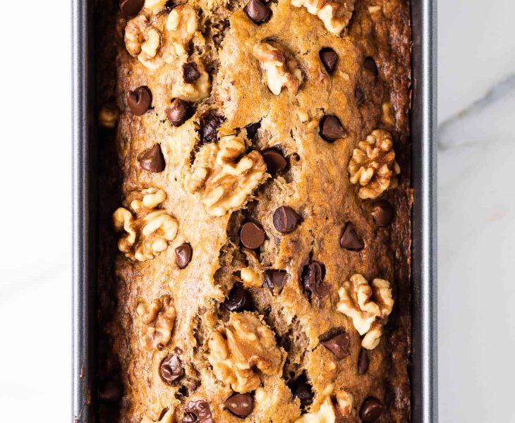 Banana bread recipe with walnuts and chocolate chips