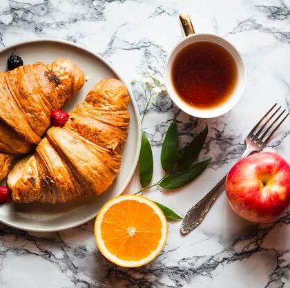 Caramelized croissant french toast