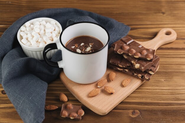 Thick and creamy nutella hot chocolate