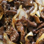 Beef and onion stir fry