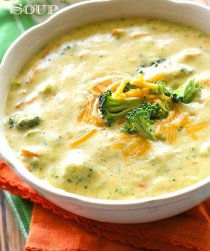 Broccoli cheddar soup with heavy cream