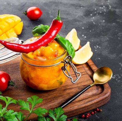 Mango pineapple habanero salsa