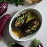 Sheikh el mahshi middle eastern meat stuffed eggplant