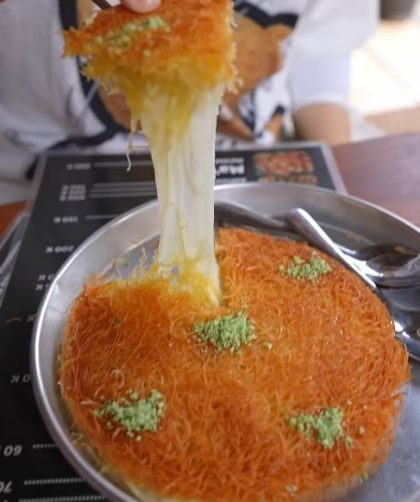 Discover the Irresistible Delight of Mozzarella Cheese Kunafa - A Fusion Dessert that Will Transport You to Culinary Heaven