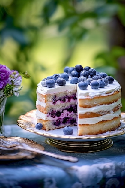 Lemon blueberry cake