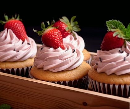 Chocolate strawberry cupcakes