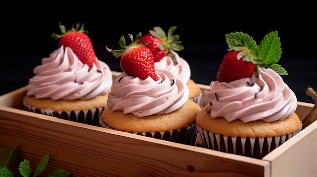 Chocolate strawberry cupcakes